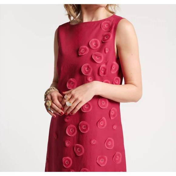 NEW FRANCES VALENTINE mirabelle midi dress in fuschia botanical garden - Picture 4 of 4